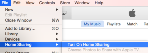 Turn Home Sharing On