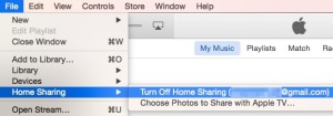 Turn Off Home Sharing in iTunes